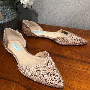 Betsey Johnson Blush Jeweled Flats